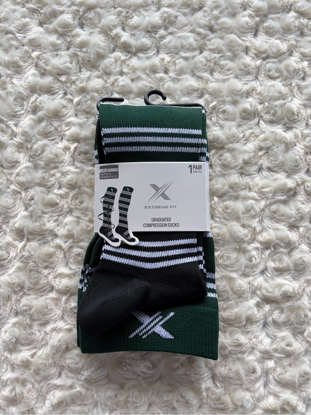 New Extreme Fit L/XL Dark Green & Black Graduated Compression Socks